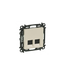 Priza dubla RJ45 Valena Life - category 5e FTP - cu Capac  - ivory