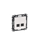 Priza dubla RJ45 Valena Life - category 5e FTP - cu Capac  - alb