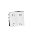 Intrerupator dublu Arteor pentru curtain control - 10 A - 2 module - alb