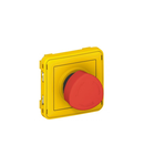 Emergency stop button Plexo IP55 - stay-put 1/4 release- modular - gri/yellow