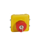 Emergency stop button Plexo IP55-cu key-N/C+N/O contact- modular-gri/yellow