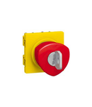 Emergency stop mushroom head push-button Mosaic - cu key - 2 module - alb