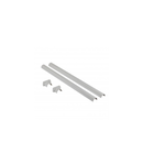 Finishing kit pentru telescopic pole pentru 1 or 2 compartimente snap-on columns - 2 PVC capacs and a base - aluminiu finish