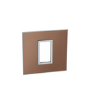 French and German standard plate versiune patrata 1 module - brushed metal pink champagne