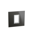 French and German standard plate versiune patrata 1 module - reflective negru