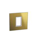 French and German standard plate versiune patrata 1 module - reflective gold