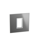 French and German standard plate versiune patrata 1 module - reflective stainless steel