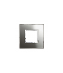 French and German standard plate versiune patrata 2 module - reflective stainless steel