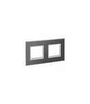 French and German standard plate versiune patrata 2x2 module - brushed metal negru