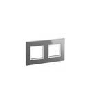 French and German standard plate versiune patrata 2x2 module - reflective stainless steel