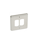 Front plate Synergy - pentru 2 Grid module - 1 module - Authentic brushed stainless steel