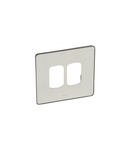 Front plate Synergy - pentru 2 Grid module - 1 module - Sleek Design brushed stainless steel