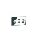 Front plate Synergy - pentru 3 Grid module - 2 module - Authentic polished stainless steel