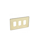 Front plate Synergy - pentru 3 Grid module - 2 module - Sleek Design glossy gold