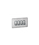 Front plate Synergy - pentru 4 Grid module - 2 module - Sleek Design brushed stainless steel