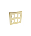 Front plate Synergy - pentru 6 Grid module - 2 x 2 module - Authentic glossy gold