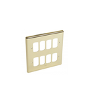 Front plate Synergy - pentru 8 Grid module - 2 x 2 module - Authentic glossy gold