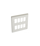 Front plate Synergy - pentru 8 Grid module -2x2 module -Authentic brushed stainless steel