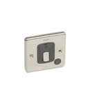 Fused connect unit Synergy -doi poli switch + cord outlet +LED -Authentic brushed stainless steel