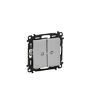 Illuminated 2 module Intrerupator switch Valena Life - 10 AX 250 V~ - aluminiu