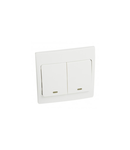 Illuminated switch Mallia - 2 module - 1 way - 10 AX 250 V~ - alb