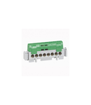 IP2X terminal block - earth (verde) - 1 x 6 to 25² - 16 x 1.5 to 16² -L. 141 mm
