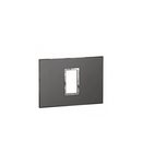 Italian / US standard Placa Arteor versiune patrata 1 module - brushed metal negru