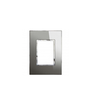 Italian / US standard Placa Arteor versiune patrata 3 module - reflective stainless steel