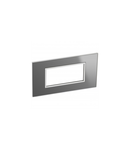 Italian / US standard Placa Arteor versiune patrata 4 module - reflective stainless steel