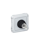 Key operated switch Plexo IP55-3 A-250 V~- 3 positions ''I-O-II''-modular-gri