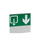 Label - pentru emergency lighting luminaires - exit below cu lift -127x254 mm
