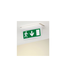 Label - pentru emergency lighting luminaires - exit Usa below - 310x112 mm