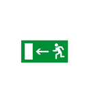 Label - pentru emergency lighting luminaires - exit Usa on left - 310x112 mm