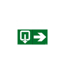 Label - pentru emergency lighting luminaires - exit Usa on right - 100 x 200 mm