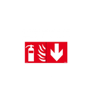 Label - pentru emergency lighting luminaires - extinguisher below - 100 x 200 mm