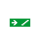 Label - pentru emergency lighting luminaires - stairs on right - 310x112 mm