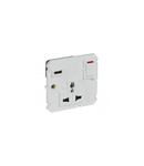 Multistandard 2P+E switched 1 module priza Arteor 16 A 250 V~/ 15 A - 127 V~ cu USB charger - soft alu