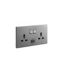 Multistandard priza cu USB Type-A+C chargers Galion - 13A 250V~ 2 module - switched - dark silver