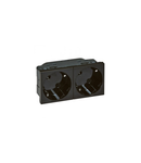 Multi-support Priza schuko outlet pentru trunking - 2x2P+E inclined 45° - automatic terminals - negru