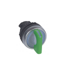 Osmoz illuminated standard handle selector switch - 2 stay-put positions 90° - verde