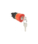 Osmoz non illuminated stay-put mushroom head - cu key EN 418 - rosu Ø40