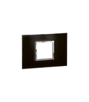 Placa Arteor - Italian / US standard - patrat - 2 module - mirror negru