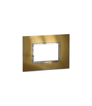 Placa Arteor - Italian / US standard - patrat - 3 module - gold brass