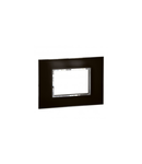 Placa Arteor - Italian / US standard - patrat - 3 module - mirror negru