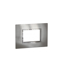 Placa Arteor - Italian / US standard - patrat - 3 module - stainless steel