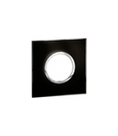 Plate British standard Arteor - rotund - 2 module - mirror negru