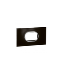 Plate British standard Arteor - rotund - 3 module - mirror negru