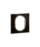 Plate British standard Arteor - rotund - 3 module 1-module - mirror negru