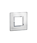 Plate British standard Arteor - patrat - 2 module - mirror alb