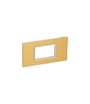 Plate British standard Arteor - patrat - 3 module - gold brass